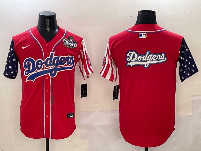 Men Los Angeles Dodgers Blank Red a generation of national flags Joint name 2025 Nike MLB Jersey style 21->los angeles dodgers->MLB Jersey